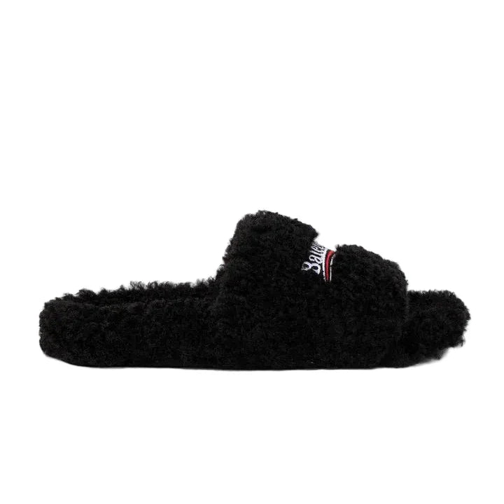 Balenciaga Furry Slide Black